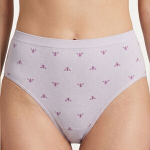 NWT Jockey® Smooth & Shine Hi-Cut Bee Print High-Waisted Panty Size 9/XXL